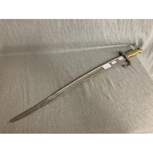 331 - French Chassepot Bayonet with inscription to edge of blade, 