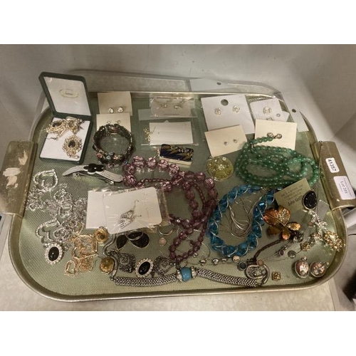 355 - Tray of costume jewellery inc. John Griffin, Thomas's, dice pendant etc.