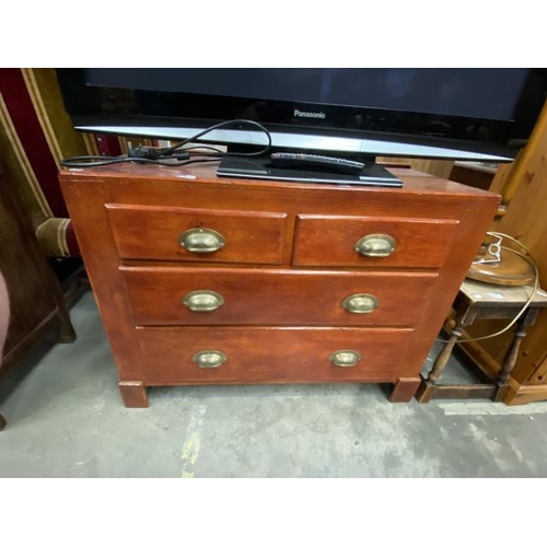 62 - Stained pine chest of drawers 76H, 100W,45D,