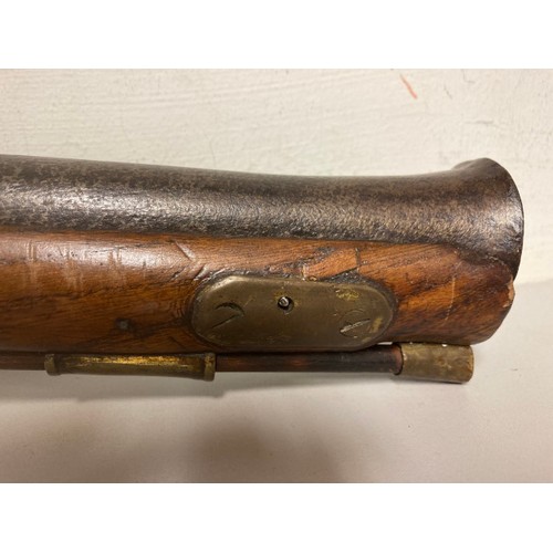 324 - Tower British Flintlock Blunderbuss with an iron barrel. The lock engraved 