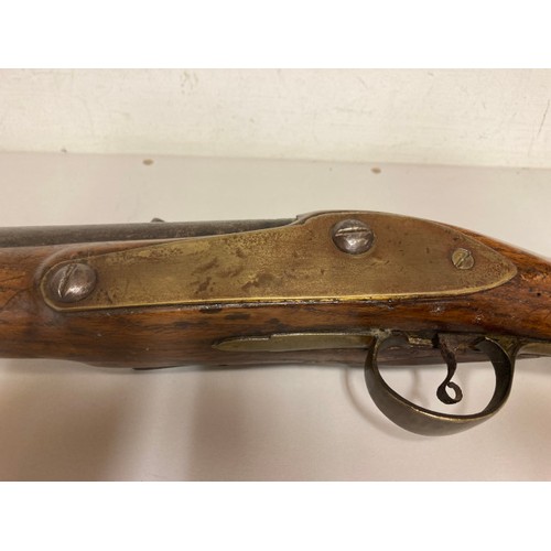 324 - Tower British Flintlock Blunderbuss with an iron barrel. The lock engraved 