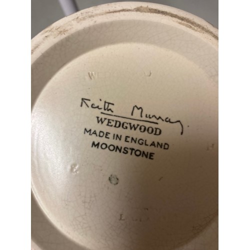 327 - Keith Murray for Wedgwood Moonstone “Football” vase 18cm high (no chips)