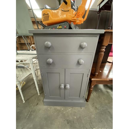 125 - Painted pine 2 door/2 drawer cupboard 102H 63W 60D