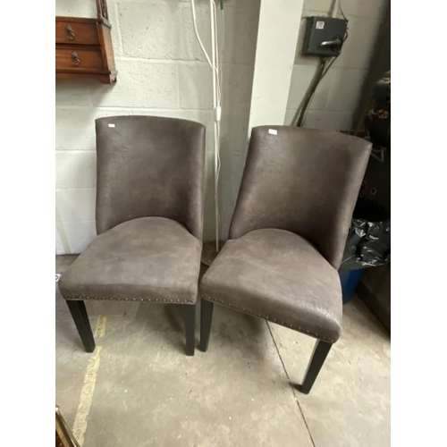 172 - Pair of grey suede upholstered “Knocker” chairs