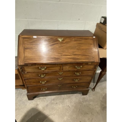 186 - George lll mahogany bureau 107H 107W 57D