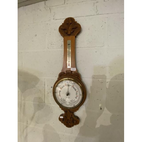 192 - C. Musgrave, Lytham oak barometer 82 x 26cm