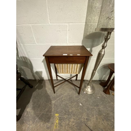 195 - Victorian mahogany sewing table 72H 47W 33D