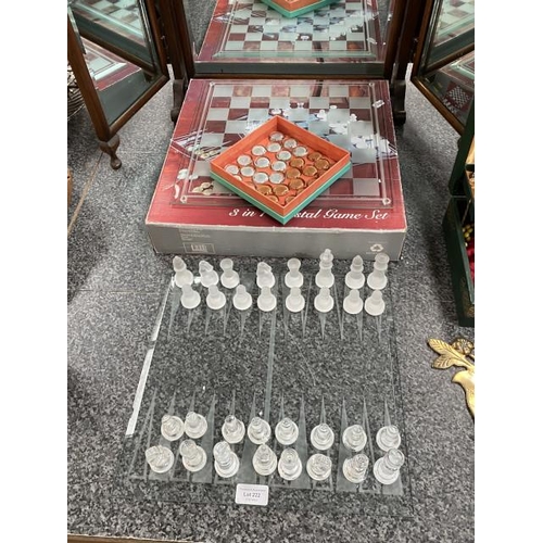 222 - Glass chess and backgammon set