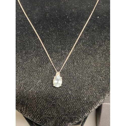 248 - 9ct white gold necklace with 9ct white gold pendant