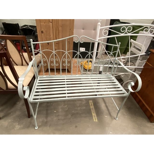 27 - Metal folding garden bench  106cm wide (new)