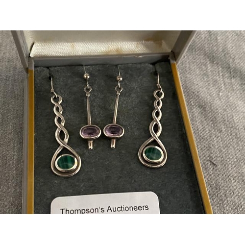 307 - Two pairs of 925 silver drop earrings