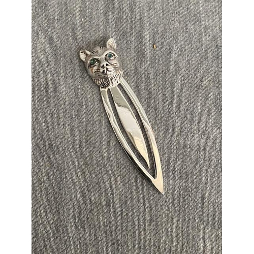 314 - Silver cat bookmark