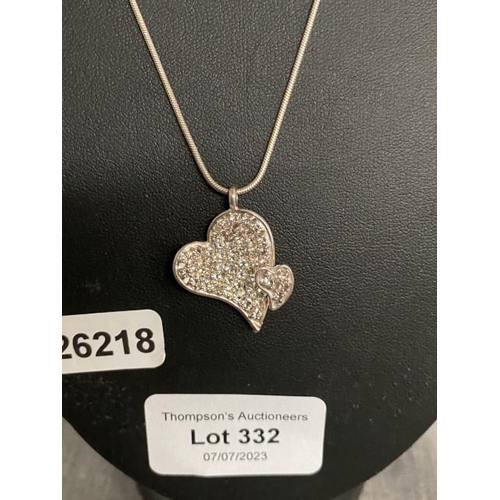 332 - Diamante heart necklace