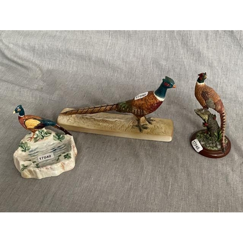 340 - Two gloss Beswick Pheasant's & Border Fine Arts A6058 