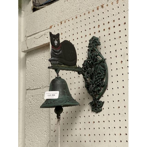 364 - Cast cat wall mounted bell