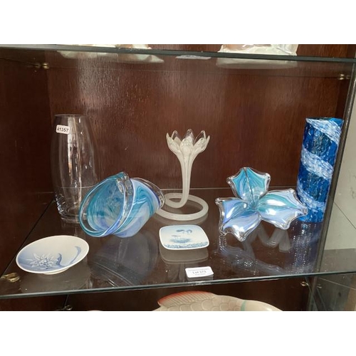 373 - 5 pieces of art glass inc. Murano & 2 Royal Cophagen pin dishes