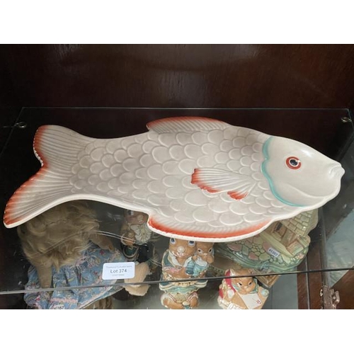 374 - Crown Devon no 1135 fish platter 50 x 26cm