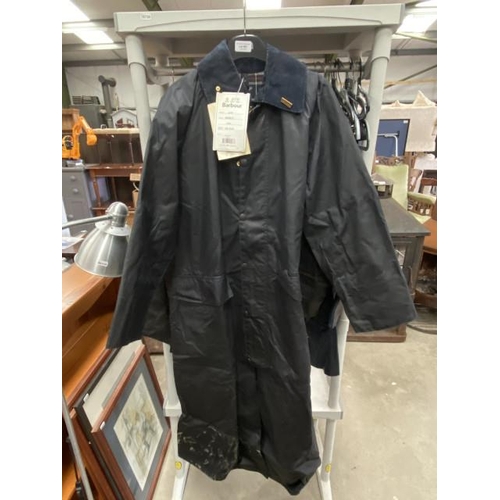 461 - Barbour A170 Burghley coat in navy C36/91cm (new with tags)