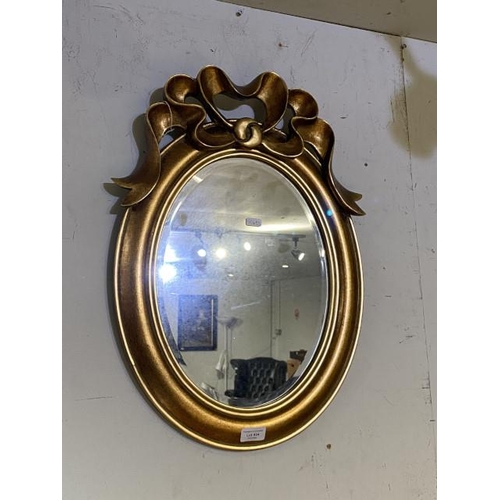 494 - Gilt framed oval mirror 60 x 33cm