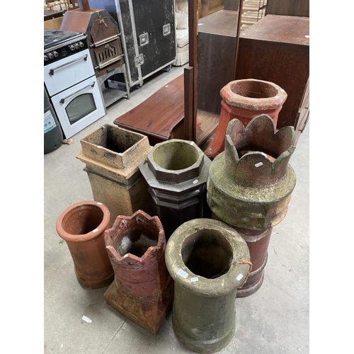 63 - 7 Victorian chimney pots 63H 35Diam, 97H 35Diam, 43H 30Diam, 76H 35Diam, 57H 36Diam, 46H 27Diam & 76... 