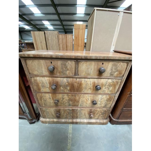 71 - Victorian Mahogany 2 over 3 chest of drawers 118H 124W 53D