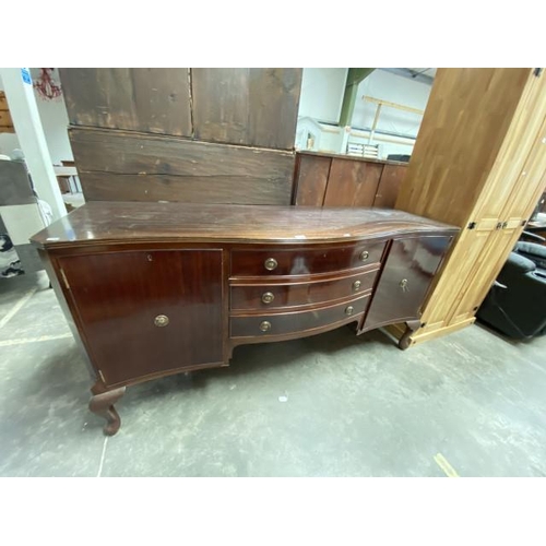 74 - Solid Ugandan Mahogany sideboard ( Made in 1970 at a Kampala prison) 90H 183W 60D