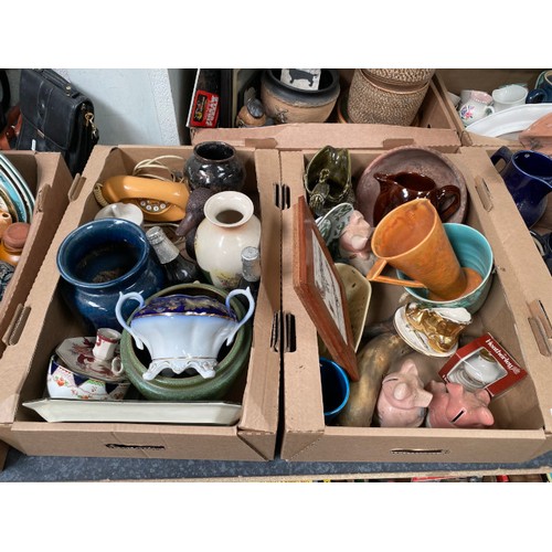 354 - Approx. 15 good boxes of ceramics inc. Royal Cauldon, Watcombe Pottery, Denby, Chinese, Poole, Wade,... 