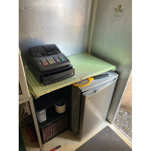 496 - Catering van to include under counter fridge and freezer, table top fridge, microwave, Novo coffee m... 