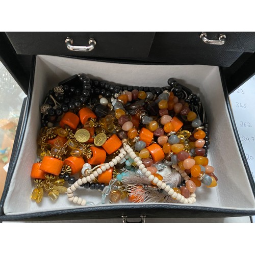 397 - Jewellery box and contents to include, rings, necklaces, bracelets etc