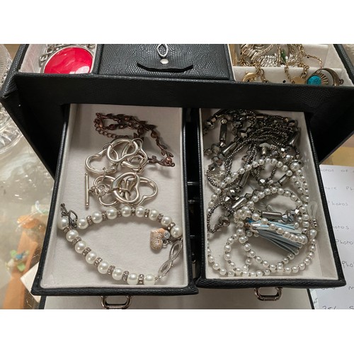 397 - Jewellery box and contents to include, rings, necklaces, bracelets etc