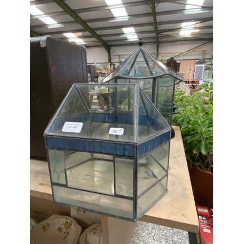 449 - 2 glass terrariums (as found)