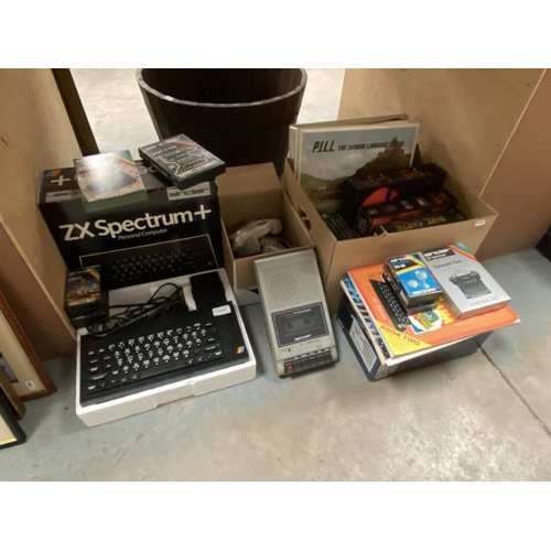 454 - Boxed Sinclair ZX Spectrum + personal computer with cassettes, Dixons TR17 cassette recorder, Power ... 