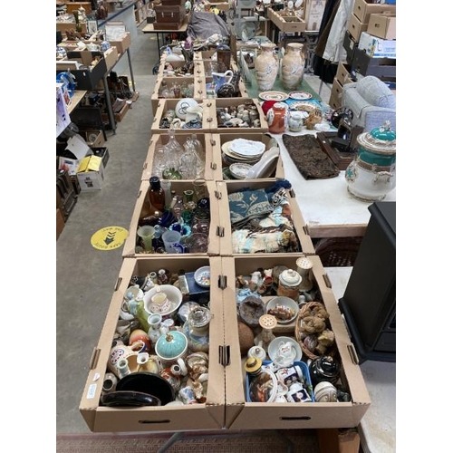 476 - 14 boxes of collectables including art glass, cut glass, ceramics, Royal Doulton, Alfred Meakin, Old... 