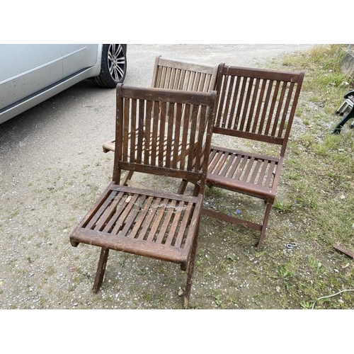 507 - 3 Billyoh folding teak garden chairs