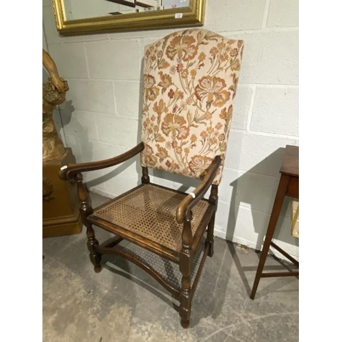 67 - 17th Century Style cane seated arm chair