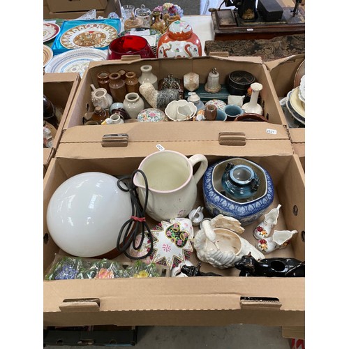 476 - 14 boxes of collectables including art glass, cut glass, ceramics, Royal Doulton, Alfred Meakin, Old... 