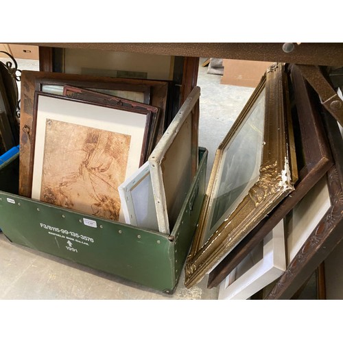 488 - Assorted mirrors, prints, canvases etc