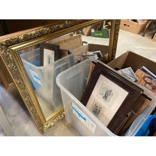 488 - Assorted mirrors, prints, canvases etc