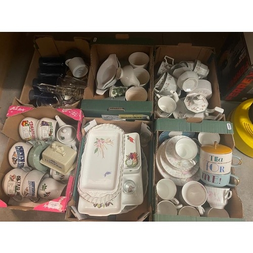 461 - 6 boxes of china inc, Lurpak butter dish, Eternal Beau tea set etc.