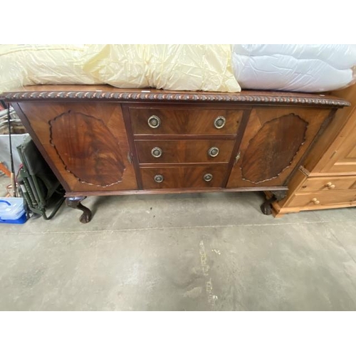 72 - Edwardian mahogany sideboard with 1 key 96H 168W 53D