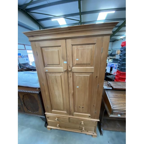 73 - Pine 2 door wardrobe 187H, 110W, 58D