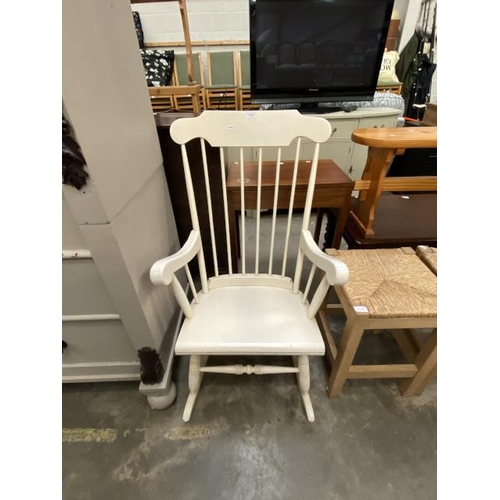 102 - White painted rocking chair 60W