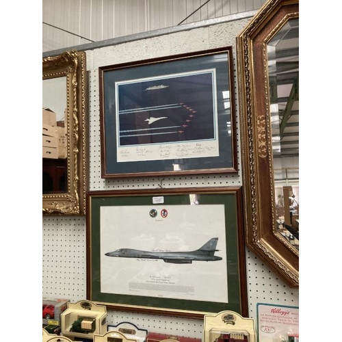 440 - 2 framed signed aviation prints 