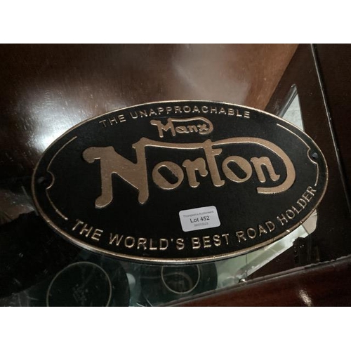 452 - Cast Manx Norton plaque