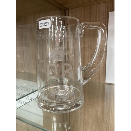 464 - Edward VIII Cornation glass tankard by Thomas Goode & Co. No. 120/126