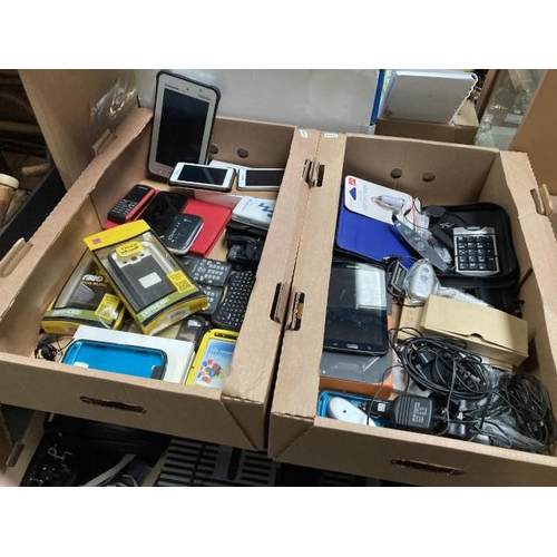 469 - 2 boxes of phones, pocket PC's & accessories inc. 2 Panasonic CF-P2 pocket PC's, Panasonic JT-B1, Sa... 