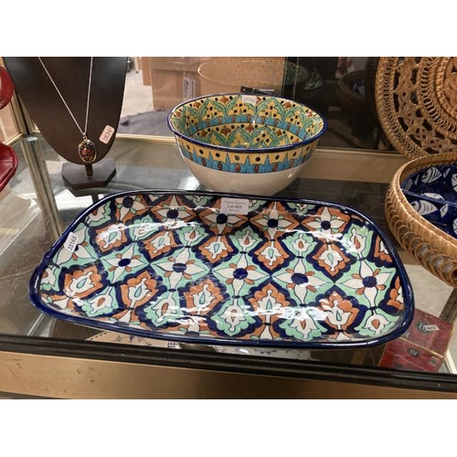 485 - 2 Moroccan inspired serving bowls/ dishes