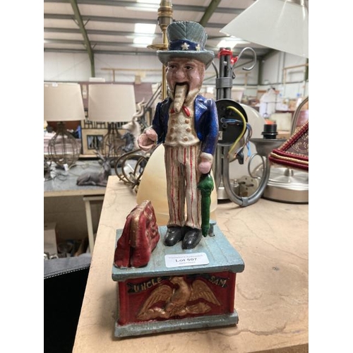 507 - Cast Uncle Sam money bank