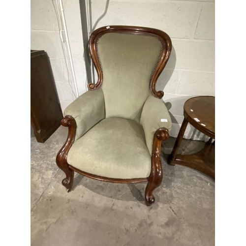 80 - Victorian mahogany framed ladies chair 75W