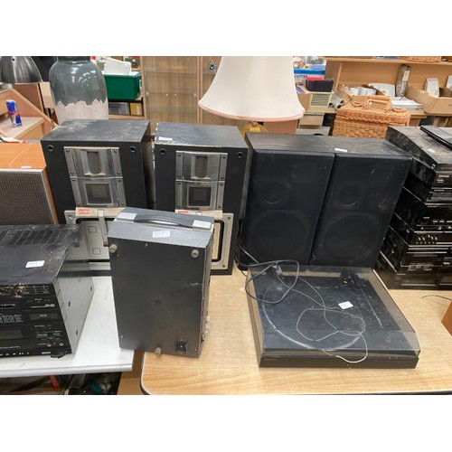 544 - Large quantity of stereo equipment including AIWA, Technics, Pioneer, Panasonic, Sony (all untested,... 